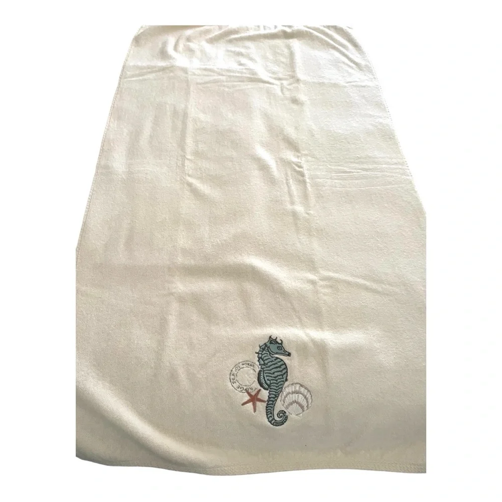 Avanti The Art of the Bath Embroidered Seahorse 199% Cotton Towel Set Six Pieces